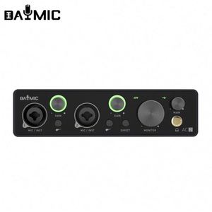 Interfaz de audio Pro X2, micrófono portátil de 48V, tarjeta de sonido USB, instrumento musical, entrada de línea, grabación, sonido claro