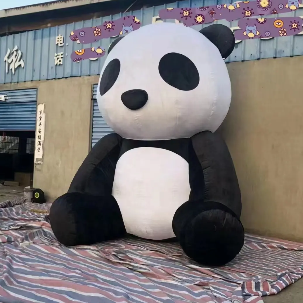 Özelleştirilmiş oyuncak karakter Anime şişme Panda kutup ayısı maskot kostüm özel Logo