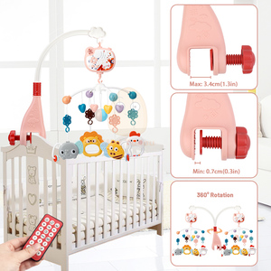 Uzaktan kumandalı 360 ° dönen müzikal bebek oyuncak gece lambası çıngıraklar dişlikleri beşik karyolası kreş cep projeksiyonları - Product Image 5