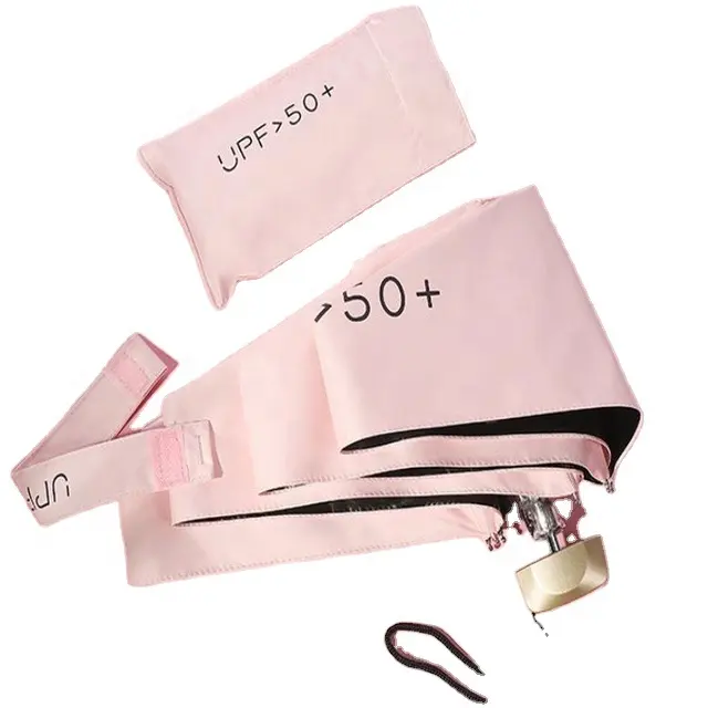 Ombrello Mini Pocket Capsule protezione UV cinque ombrelli pieghevoli in tessuto con rivestimento nero