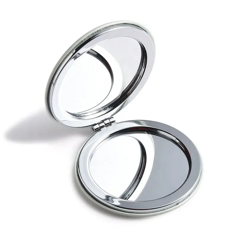 FYD 8*8cm rotondo quadrato a forma di cuore bianco pelle Pu specchio da tasca compatto portatile pieghevole per donne cosmetiche Mini specchio per il trucco