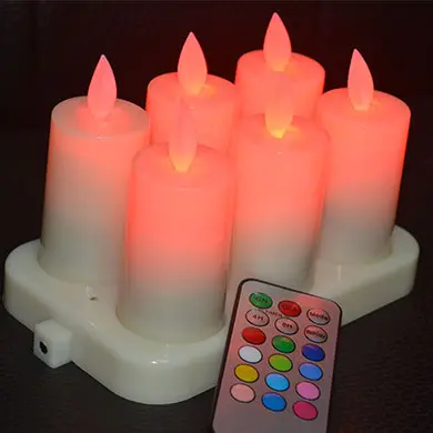 Lampu Lilin Elektronik LED 18 Tombol Papan Kontrol Waktu RGB Papan Cahaya