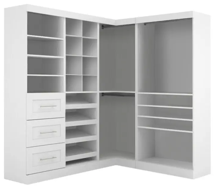 Armario Modular personalizado de madera para dormitorio, armario de almacenamiento de lujo, diseño moderno, color blanco, para hotel