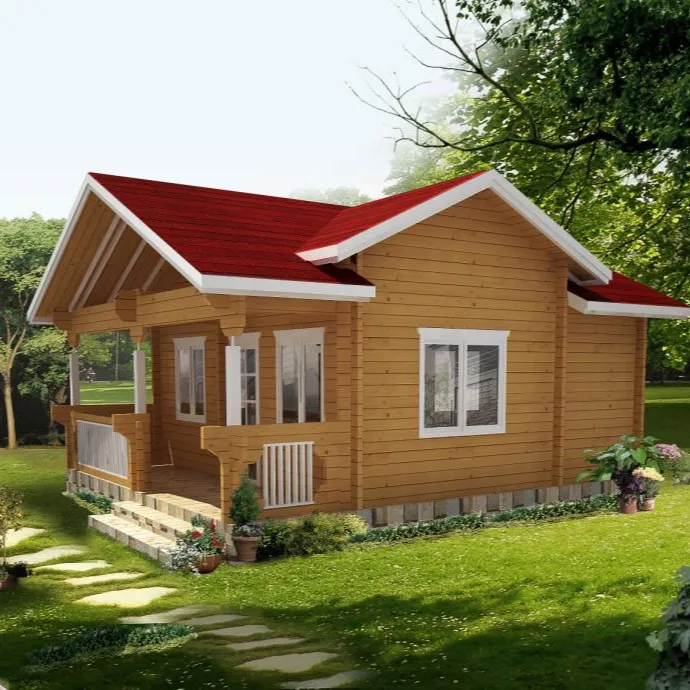 Charm rustico: Design e Layout della cabina in legno con una camera da letto