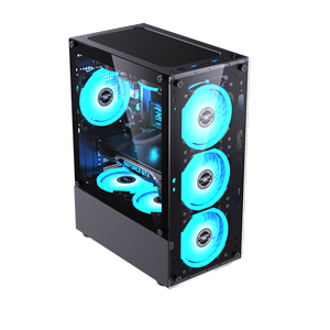 Lovingcool <span class=keywords><strong>2025</strong></span> Double Glowing Circles Factory سعر البيع بالجملة Factory Style New Style Pc Case Mid Tower Gaming <span class=keywords><strong>Computer</strong></span> Case