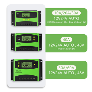 12v 24v 20a 30a 40a 50a 60a脉宽调制太阳能电池板充电控制器自动铅酸电池充电脉宽调制太阳能充电控制器 - Product Image 4