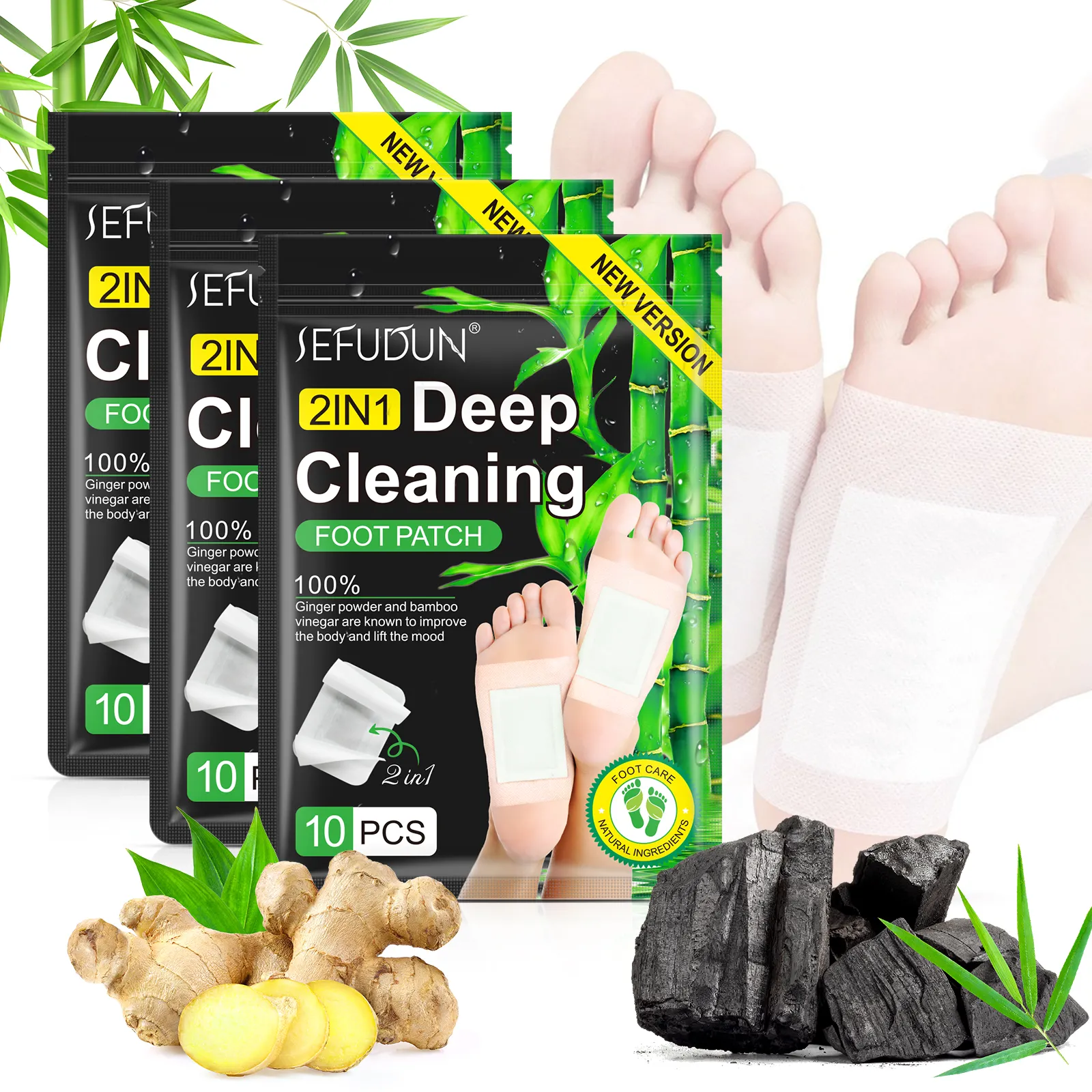 Nuovo prodotto più venduto dimagrante Bamboo Deep Cleansing Foot Pad Detox Foot Care Sleep Aid perdita di peso Detox Foot Patch per il corpo