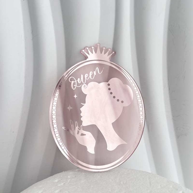 Miroir couronne de reine en or rose