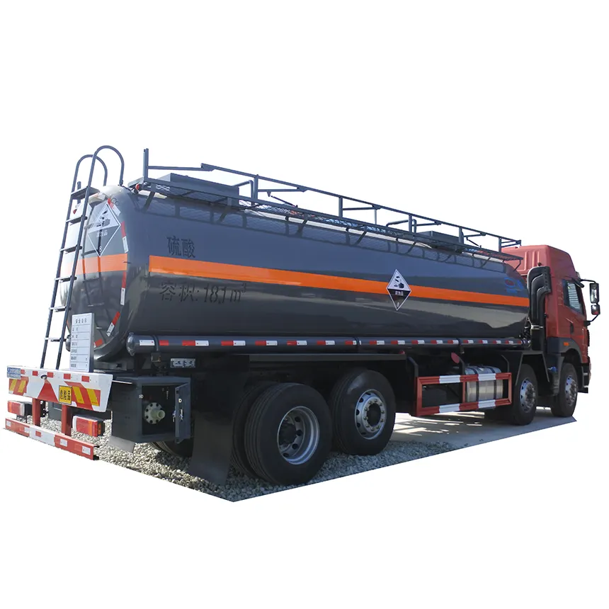 FAW 18m3 כימי נוזלי תחבורה טנק משאית עם פחמן פלדה מכלית 16mm PE רירית להובלת נוזל כימי