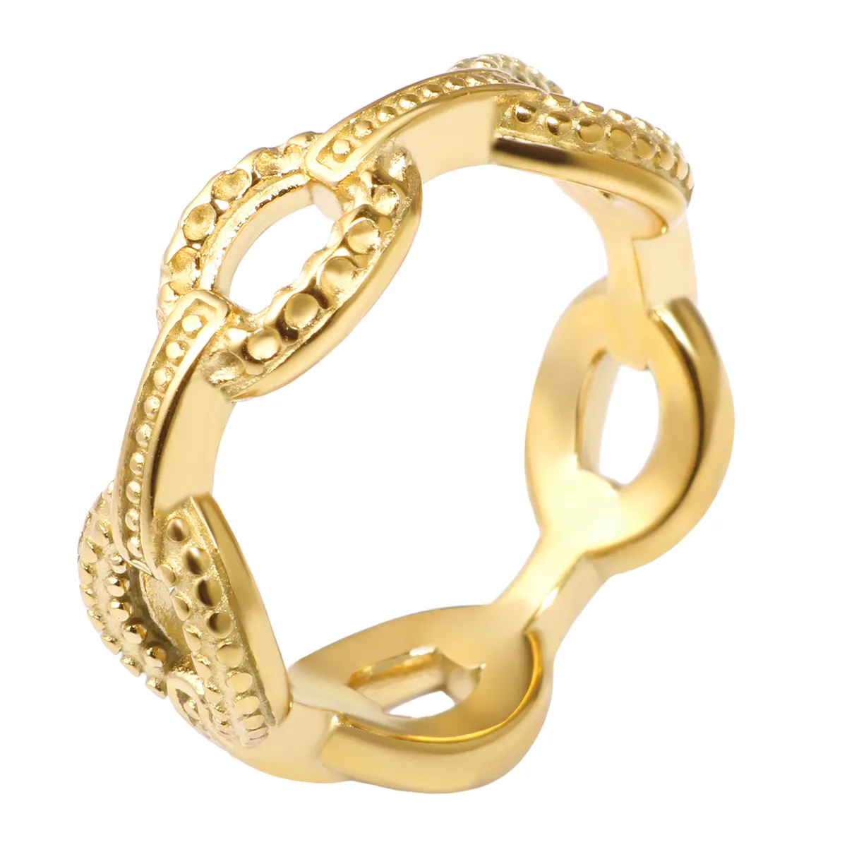 Catena geometrica in acciaio inox colore oro cavo in metallo da donna in rilievo gioielli regalo all'ingrosso