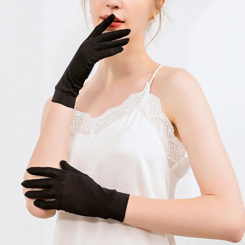 High Quality Light Weight White Silk Gloves Beauty Hands 100% Silk Gloves