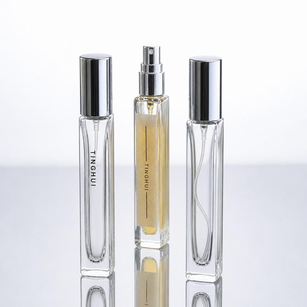 Bouteille transparente + couvercle noir/doré/argenté