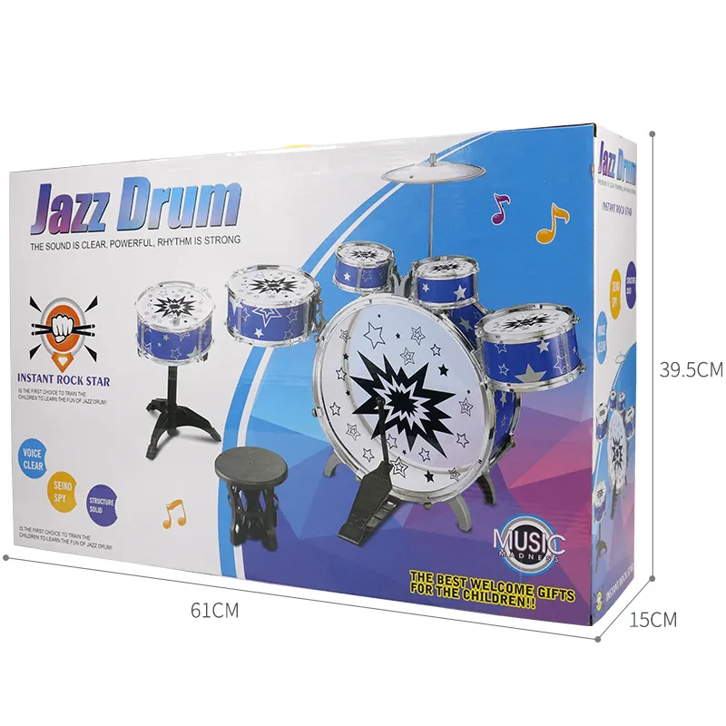 Sechs Jazz Drum Toy Set Kinder musikalische Rock Roll Drum Toy Set