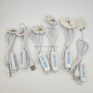 5V LEDライト回路基板ラウンドUSBワイヤ付き31/44/46/50/58mmデュアルホワイトCCT PCB LEDチップDIYカスタムランプナイト光源