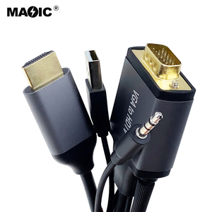 2023 el más nuevo OEM 1,8 M HDMI a VGA Cable con audio y fuente de alimentación Cable 1080P HDMI macho a VGA macho Cable con sonido y Alimentación - Product Image 2