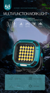 ממשק USB מסוג C 2*18650 נייד רב תכליתי מסתובב נטענת LED מנורת עבודה - Product Image 6
