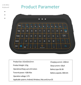 T8 Mini LED-Hintergrund beleuchtete TV-Tastatur Touchpad-Maus 2,4 GHz Wireless RF für Android Box PC Fernbedienung projektor Verwendung - Product Image 4