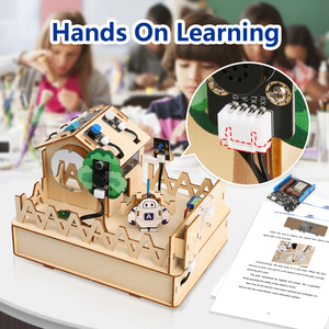 ACEBOTT ESP32 Smart Home Starter Kit casa in legno IoT Wifi APP riconoscimento vocale modulo educativo Kit di automazione per i bambini - Product Image 3