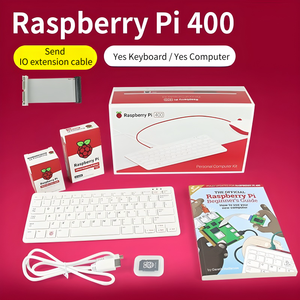 Official US <strong>Raspberry</strong> <strong>Pi</strong> 400 Kits with EU/US/UK/AU Power 4GB RAM 1.8G Cortex-A72 CPU Video Cable &amp; Guide for Development Board