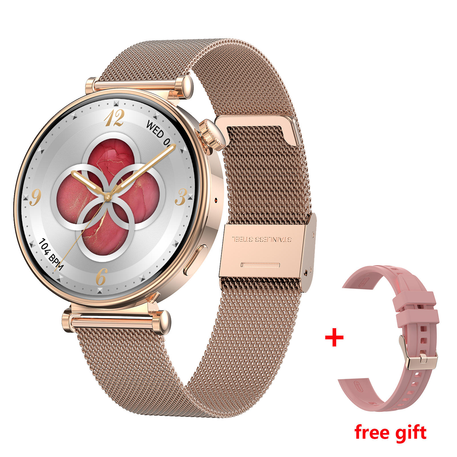 Gold-metal+silicone strap