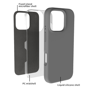 For Iphpne16 Phone case Fully Covered Liquid Silicone Anti-fingerprint Gravity Anti-fall Protective <strong>Cover</strong> - Product Image 3