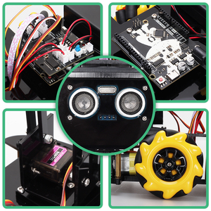 Tscinbuny 4WDロボットアームスマートロボットカーキット電子プロジェクトMecanumホイールロボットアームスマートカーキットArduinoプログラミング用 - Product Image 5