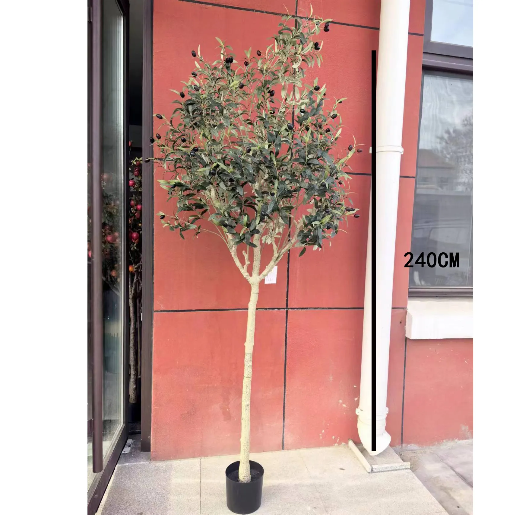 240 cm großer Olivenbaum mit voller Olivenfrucht REALER WERK KUNSTLICHER OLIBBEBAUM Landschaftsbau Herzstück Gartendekoration