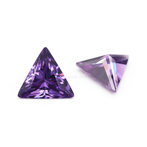 3*3mm boyutu ametist zirkon taş üçgen kesim sentetik toptan gevşek taş Cz kübik zirkon - Product Image 3
