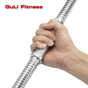 Chromed <strong>Regular</strong> Steel Solid Rod <strong>Bar</strong> 14''/16'' Threaded Barbell with 2 Star Screw Collars 25/28/30mm Dumbbell Set Solid <strong>Bar</strong> - Product Image 3