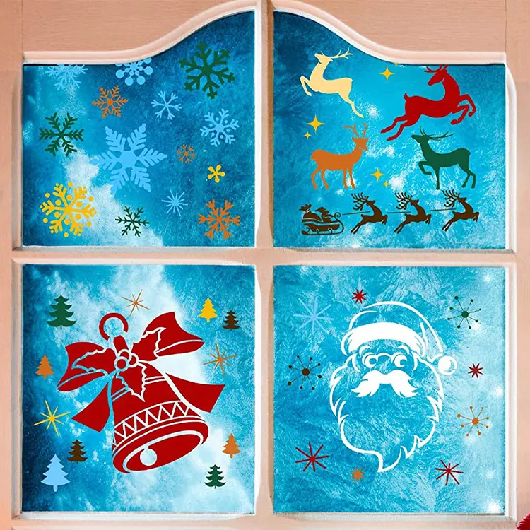 Рождественские трафареты для рисования набор трафаретов Рождественский подарок своими руками многоразовый, включая веселую снежинку Санта-Клаус елочные украшения