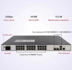 98010680 S2720-28TP-EI for Switch <strong>Ethernet</strong> S2700 Series <strong>16</strong> <strong>Ethernet</strong> 10/100 Ports,8 <strong>Ethernet</strong> 10/100/1000,2 Gig SFP 2 Dual-purpose - Product Image 2