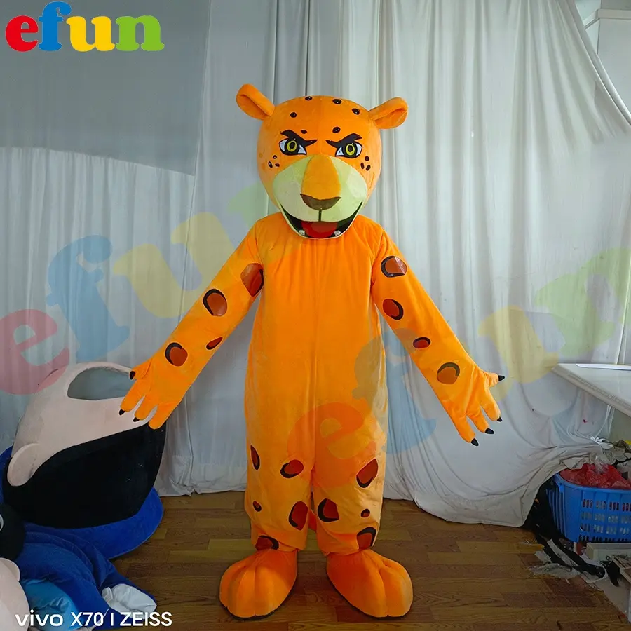 Efun MOQ 1 PC Custom cheetahs Mascot Costume Cosplay animal Mascot for Fancy Dress Carnival Halloween