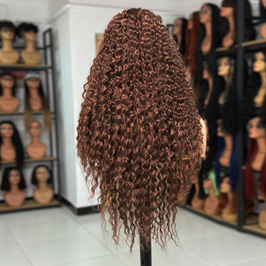 Bán buôn 13x4 Pre ngắt dài sóng nước ren nhiệt thân thiện với tổng hợp perruques ren phía trước Tóc Giả vô hình chân tóc - Product Image 2