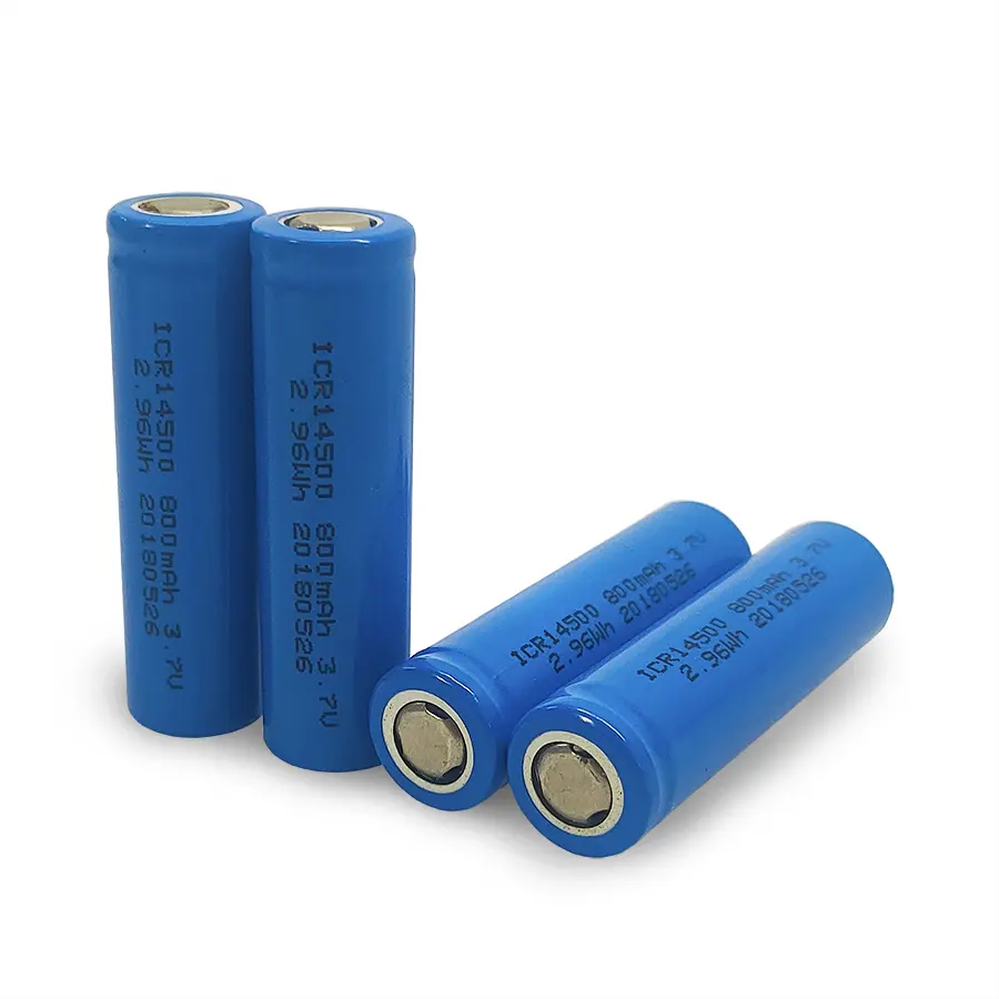 سعر المصنع بالجملة قابلة للشحن بطارية ليثيوم أسطواني ليثيوم أيون 14500 خلية 3.7v 800mah بطارية أيون الليثيوم