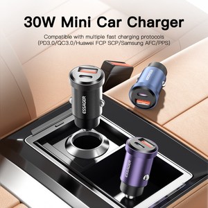30WミニカーチャージャーUSBタイプCデュアルポート高速充電器iPhone 12 13 - Product Image 3