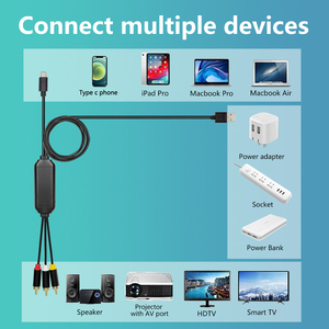USB C到RCA电缆音频Aux适配器，USB C公到3 RCA公插孔分路器音频视频AV复合适配器电缆，用于电视/Mac/PC - Product Image 5