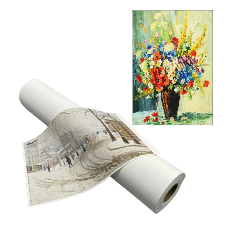 Rouleau de toile en polyester jet d'encre artiste vierge 260gsm pour impression grand format