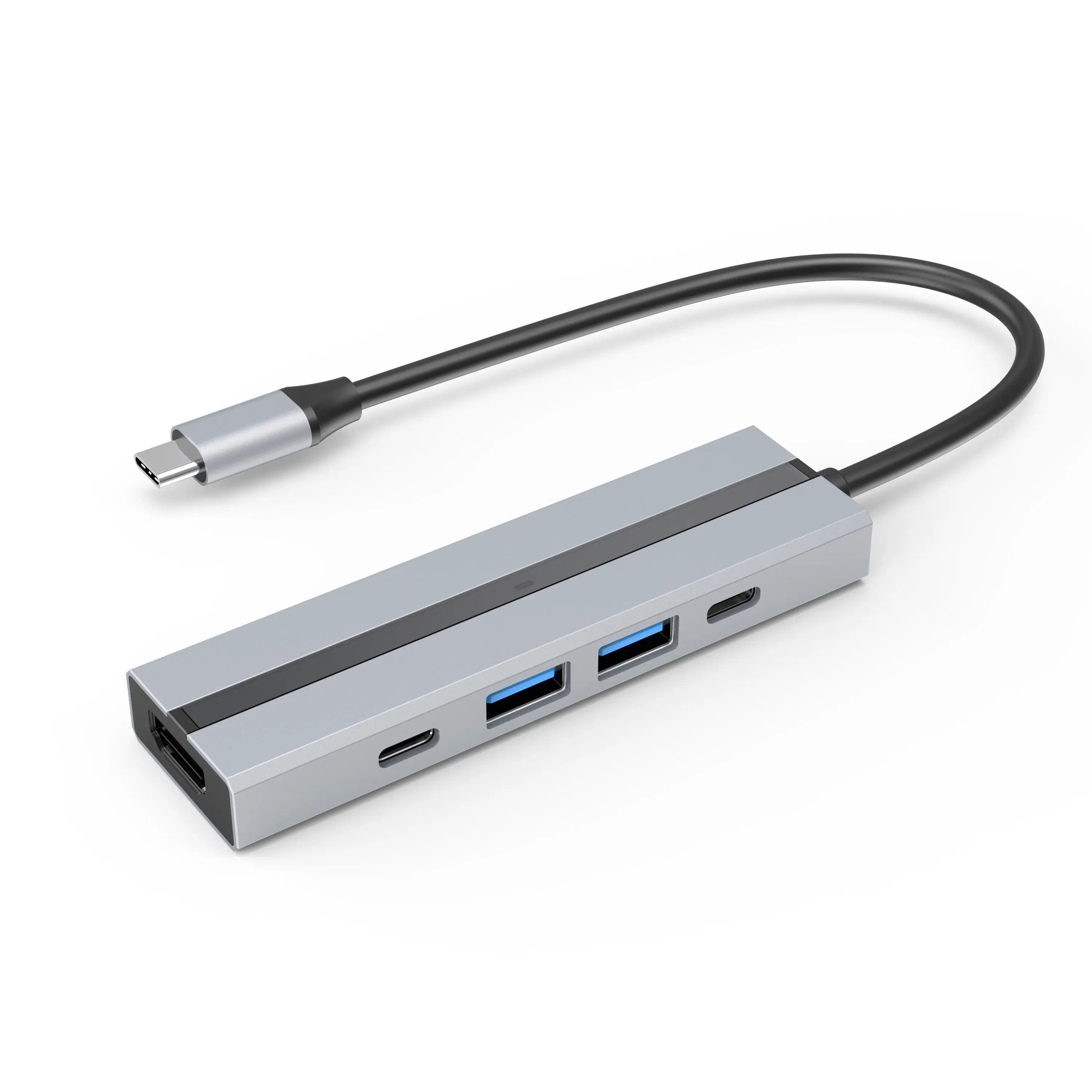 Fabricante directo multipuerto tipo C 3,0 HDMI USB C Hub Dual 4K Hdtv 5 en 1 Dual USB C Hub para portátil Macbook