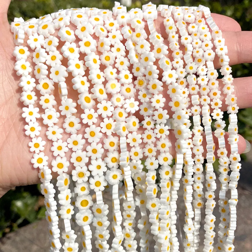 4-8mm fiore a lume di vetro perline piatte distanziatore perline allentate per la creazione di gioielli fai da te braccialetto artigianato risultati accessori