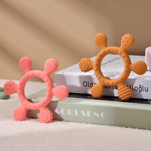 Bán buôn bé Đồ chơi cấp thực phẩm Silicone <span class=keywords><strong>Teether</strong></span> bé mọc răng vòng 2-in-1 <span class=keywords><strong>Teether</strong></span> Đồ chơi bé Rattle đồ chơi - Product Image 4