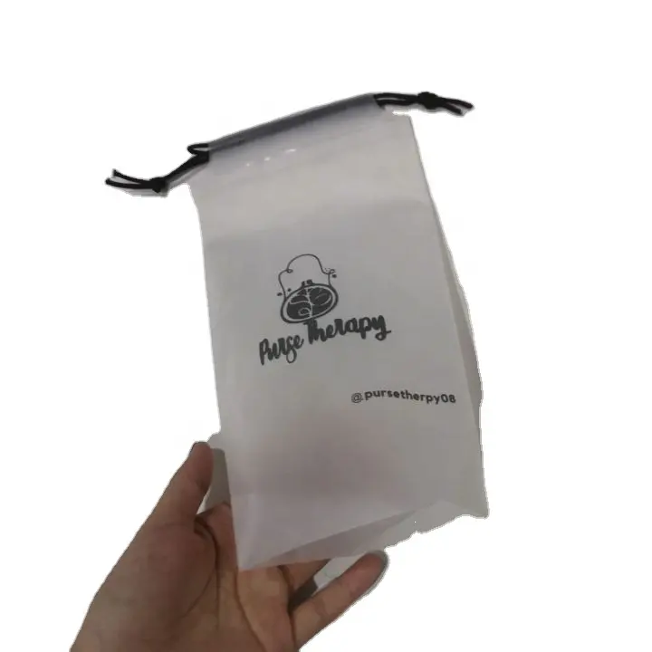 カスタムロゴプリントフロストドローストリングバッグ化粧ドローストリングポーチギフト用衣類包装バッグ