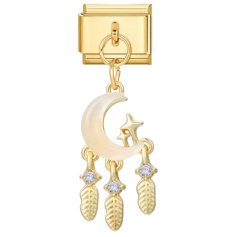Pendentif fond doré-pendentif lune