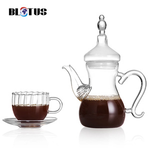 AIHPO05 özel çevre dostu yalıtımlı kullanımlık fantezi ucuz 8oz el yapımı nervürlü temizle cam kupa Cappuccino kahve fincanları ve altlık - Product Image 5