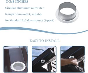 รางน้ำอลูมิเนียมทรงกลม2 3/8สำหรับระบบรางน้ำฝนแบบกำหนดเอง - Product Image 3