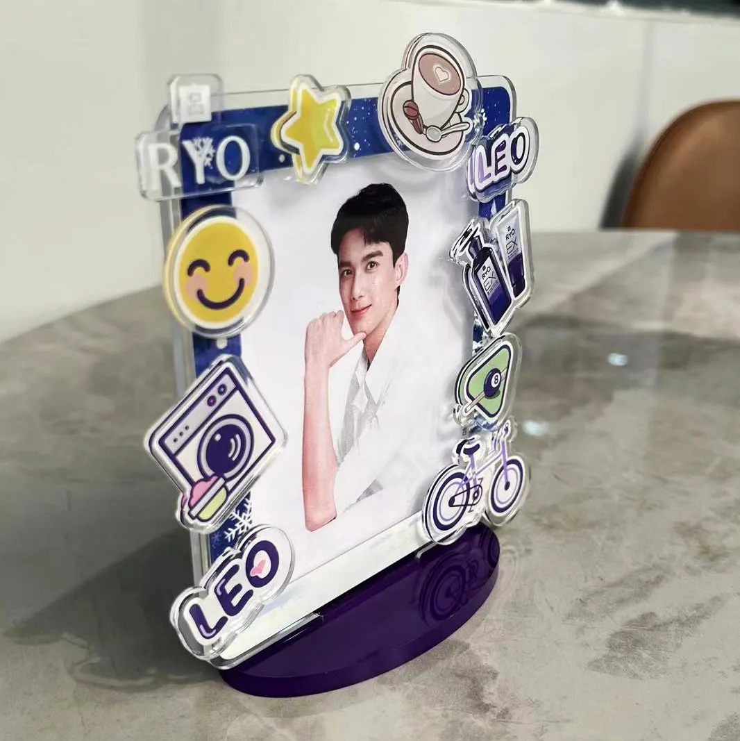 Fábrica al por mayor caliente Popular en blanco claro Corea marco de fotos tarjeta soporte de exhibición Photocard marco decoración de escritorio