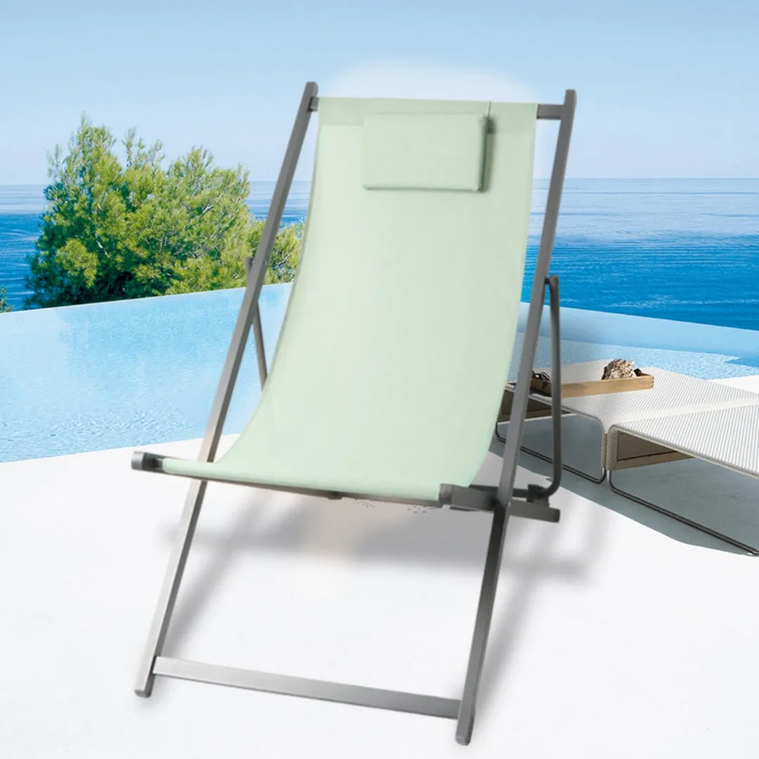 Mobilier de jardin Hôtel Piscine Bain de soleil Vente en gros Chaises pliantes en aluminium Chaises de plage réglables pour le camping