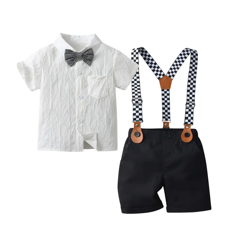 Sunny Baby Boys 0-5T Ropa de verano Monos de caballero Conjunto de 3 piezas Ropa de bebé Niños