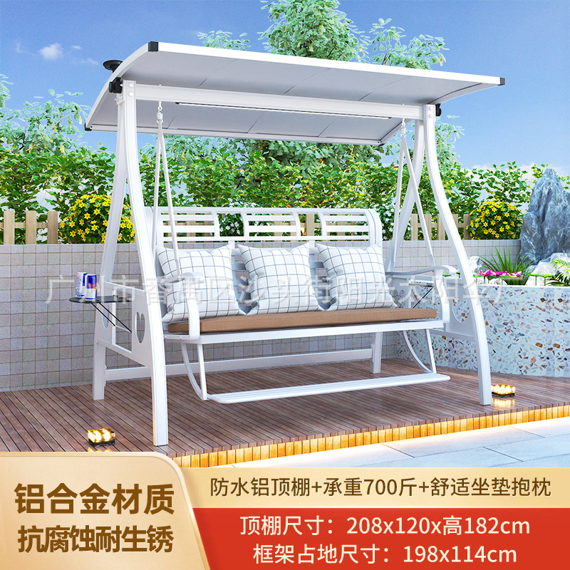 Balançoire pour trois personnes croisées blanc flocon de neige