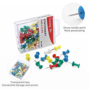 Jp chất lượng đầy màu sắc thumbtack nhựa đầu đẩy chân bản đồ văn phòng tường móng tay đóng hộp pushpins - Product Image 2