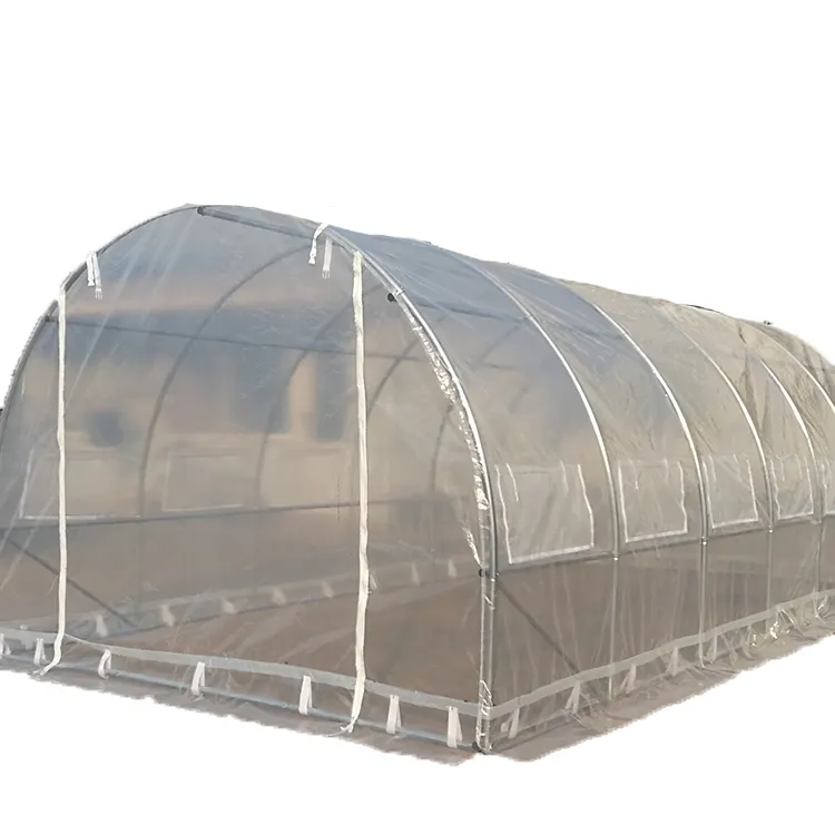 TLSP169 di alta qualità UV protetto Trasparente PE materiale di copertura isolato giardino di casa/agricolo polytunnel greenhouse-9m2